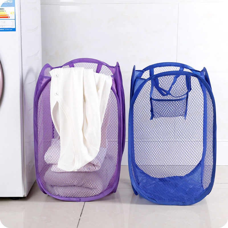 Foldable Mesh Laundry Basket, Large Capacity, 23.5x46.5cm